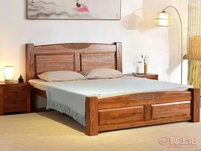 匠心傳承，自然之韻 夏津紅軍老榆木古典家具廠實(shí)木新中式床鑒賞